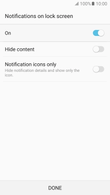 Press the indicator next to the required setting. Press the indicator next to the required setting.