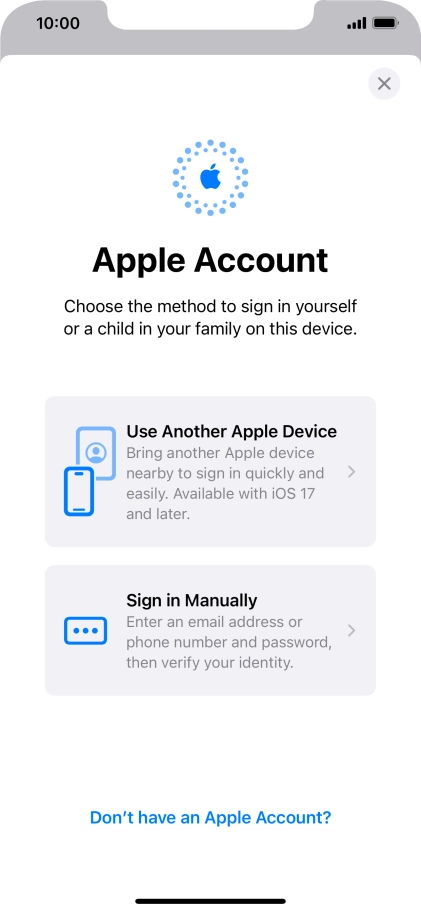 Press Sign in Manually. Press Sign in Manually.
