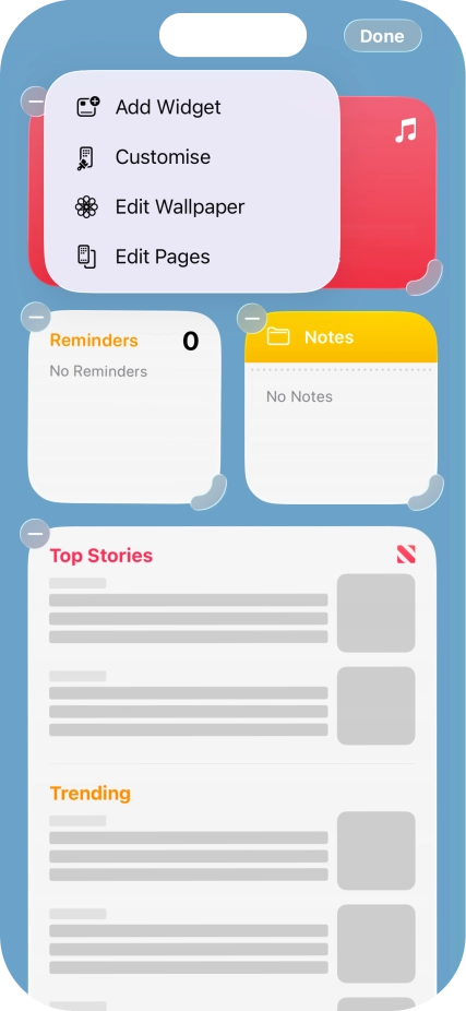 Press Add Widget. Press Add Widget.