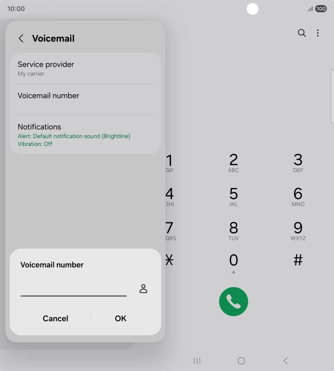 Key in +61414121121 and press OK. Key in +61414121121 and press OK.