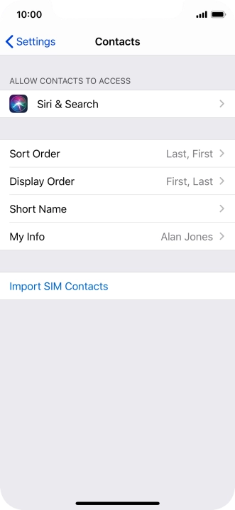 Press Import SIM Contacts. Press Import SIM Contacts.