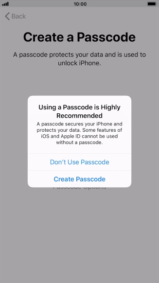 If you turn off the function, press Don't Use Passcode. If you turn off the function, press Don't Use Passcode.