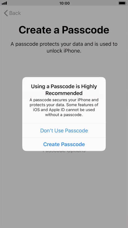 If you turn off the function, press Don't Use Passcode. If you turn off the function, press Don't Use Passcode.