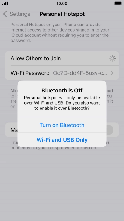 If Wi-Fi is turned on, press Wi-Fi and USB Only. If Wi-Fi is turned on, press Wi-Fi and USB Only.