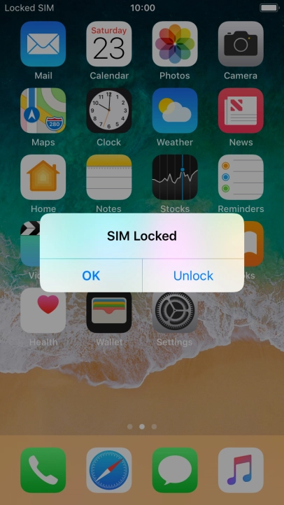 If your SIM is locked, press Unlock. If your SIM is locked, press Unlock.