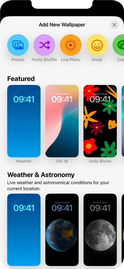 Press the required category and follow the instructions on the screen to select the required background image. Press the required category and follow the instructions on the screen to select the required background image.