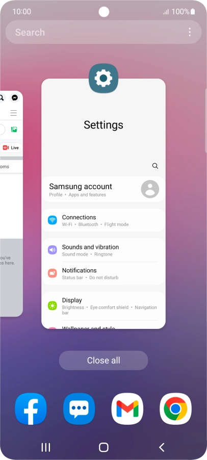 To end one running application, slide your finger upwards on the required application. To end one running application, slide your finger upwards on the required application.