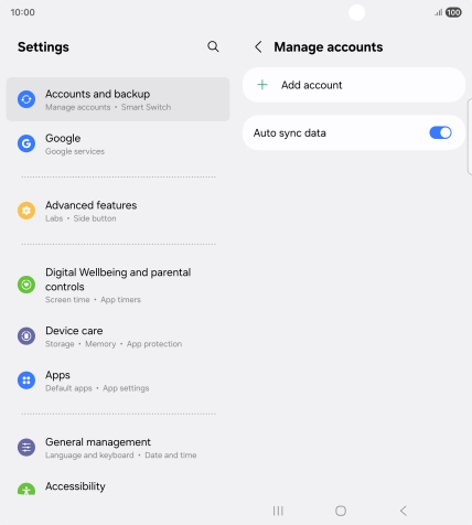 Press Add account. Press Add account.