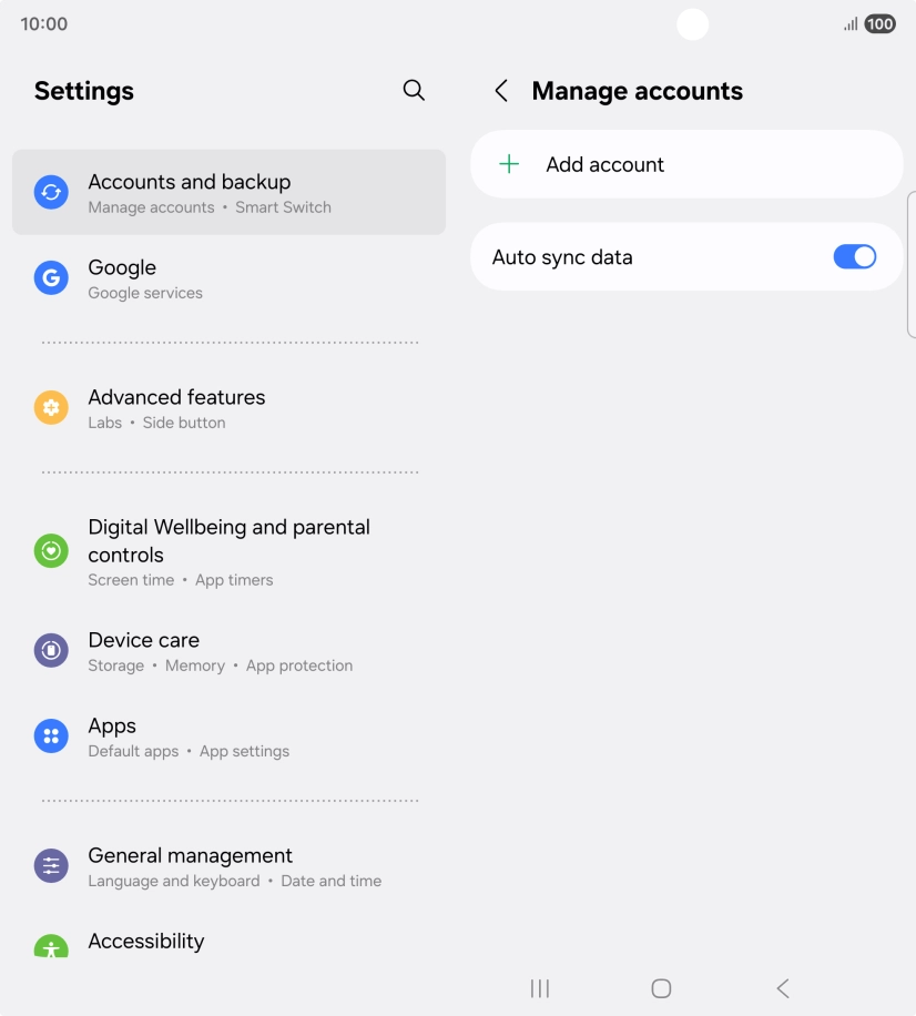 Press Add account. Press Add account.