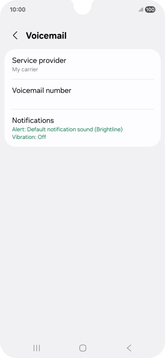 Press Voicemail number. Press Voicemail number.