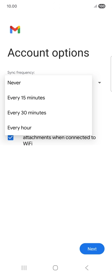 Press the required setting. Press the required setting.