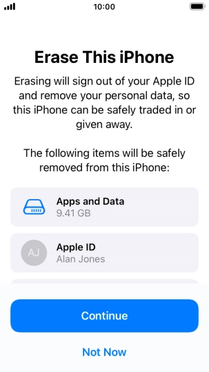 Press Continue. Press Continue.