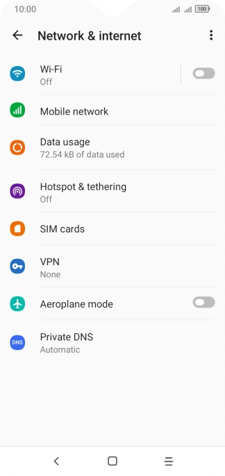Press Mobile network. Press Mobile network.