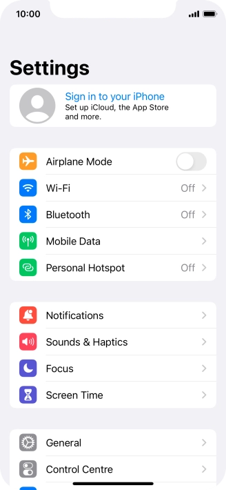 Press Sign in to your iPhone. Press Sign in to your iPhone.