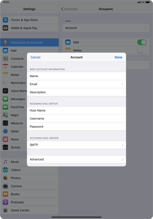 Press SMTP. Press SMTP.