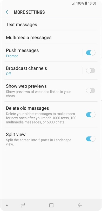 Press Text messages. Press Text messages.
