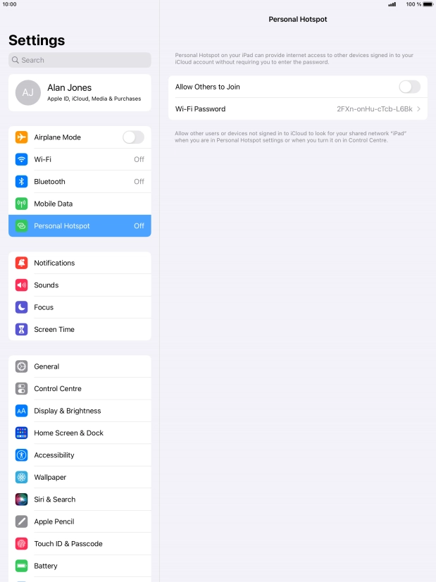 Press Wi-Fi Password and key in the required password. Press Wi-Fi Password and key in the required password.