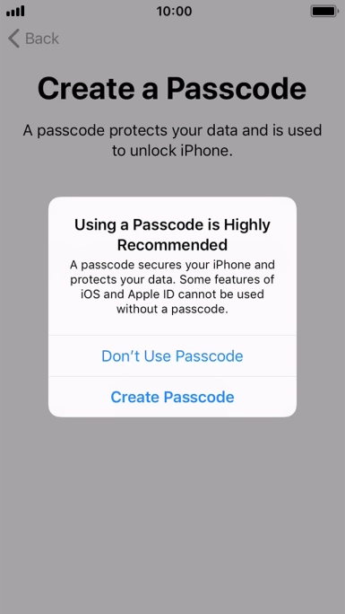 If you turn off the function, press Don't Use Passcode. If you turn off the function, press Don't Use Passcode.