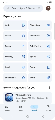 Press the search field. Press the search field.
