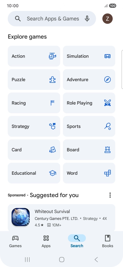 Press the search field. Press the search field.