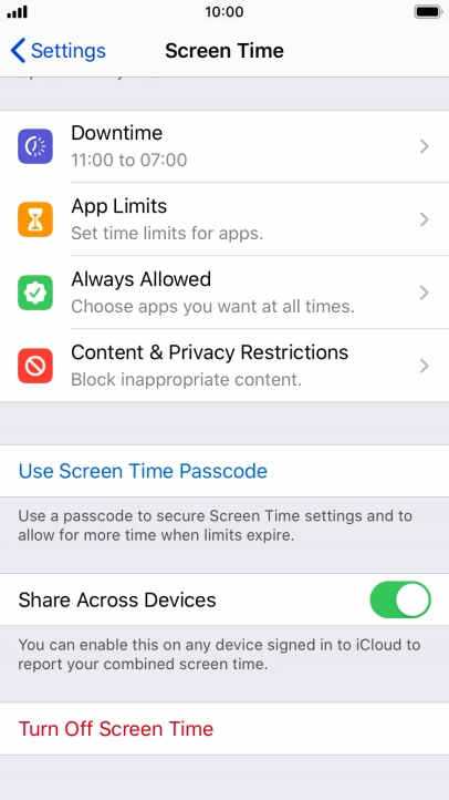 Press Use Screen Time Passcode and follow the instructions on the screen to select a Screen Time password. Press Use Screen Time Passcode and follow the instructions on the screen to select a Screen Time password.