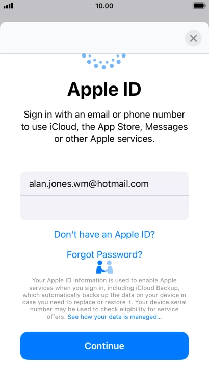 Press Continue. Press Continue.