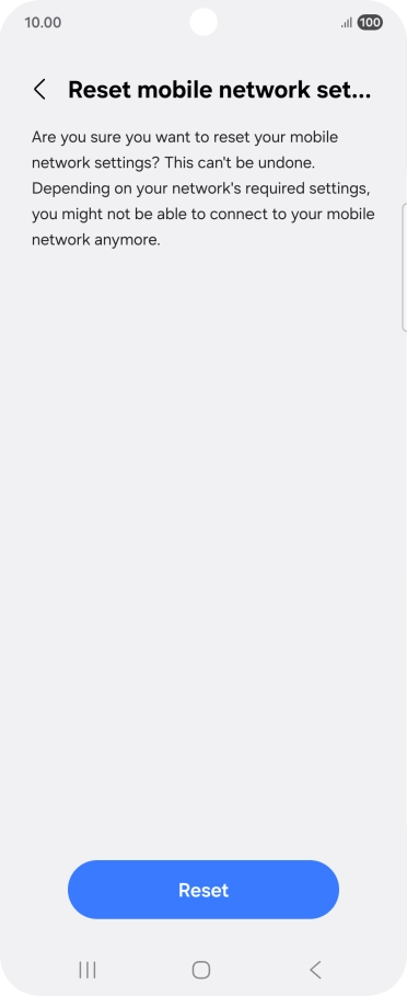 Press Reset. Press Reset.