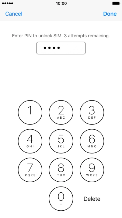 Key in your PIN and press Done. Key in your PIN and press Done.