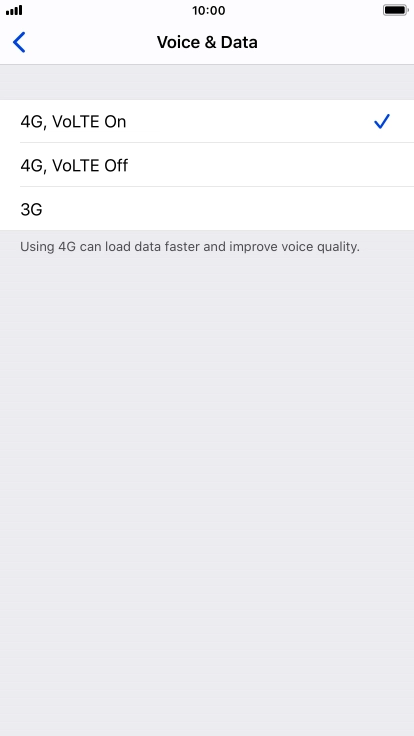 To use 4G for both voice calls and mobile data, press 4G, VoLTE On. To use 4G for both voice calls and mobile data, press 4G, VoLTE On.