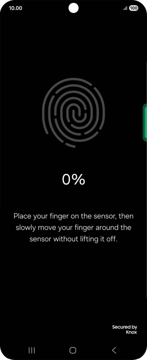 Follow the instructions on the screen to create the phone lock code using your fingerprint. Follow the instructions on the screen to create the phone lock code using your fingerprint.