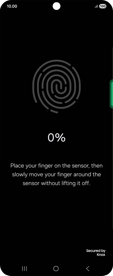 Follow the instructions on the screen to create the phone lock code using your fingerprint. Follow the instructions on the screen to create the phone lock code using your fingerprint.