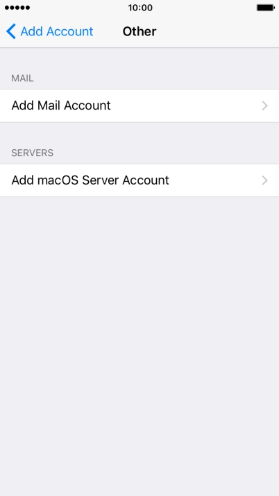 Press Add Mail Account. Press Add Mail Account.