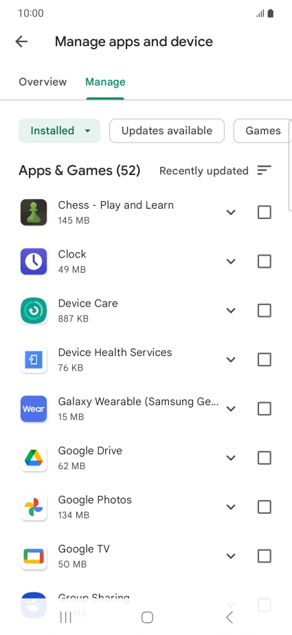 Press the required app. Press the required app.