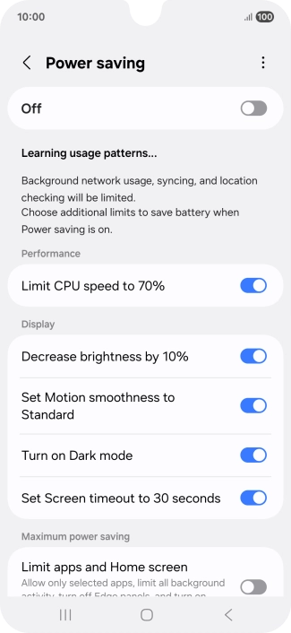 Press the indicators next to the required settings. Press the indicators next to the required settings.
