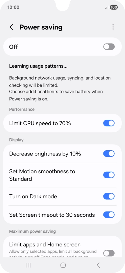 Press the indicators next to the required settings. Press the indicators next to the required settings.