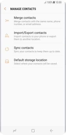 Press Import/Export contacts. Press Import/Export contacts.