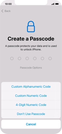 Follow the instructions on the screen to turn on use of phone lock code or press Don't Use Passcode. Follow the instructions on the screen to turn on use of phone lock code or press Don't Use Passcode.