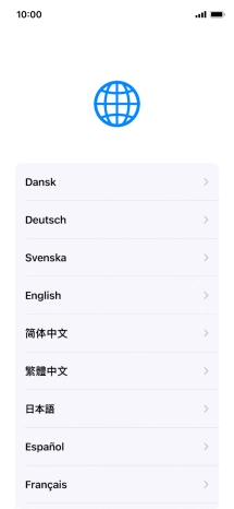 Press the required language. Press the required language.