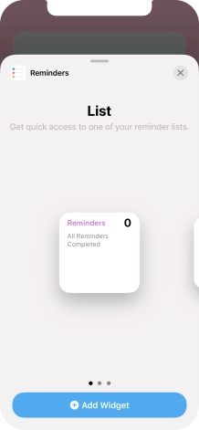 Slide your finger right or left on the screen to select the required widget size. Slide your finger right or left on the screen to select the required widget size.