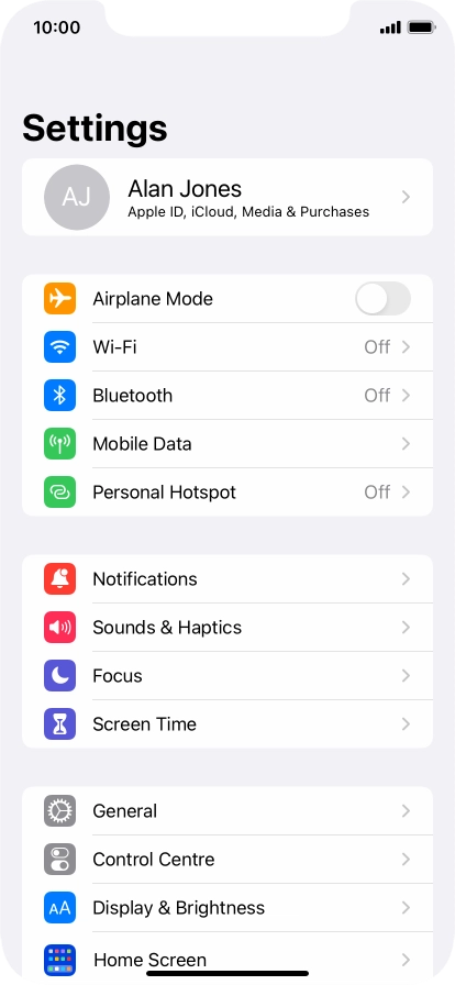 Press Mobile Data. Press Mobile Data.