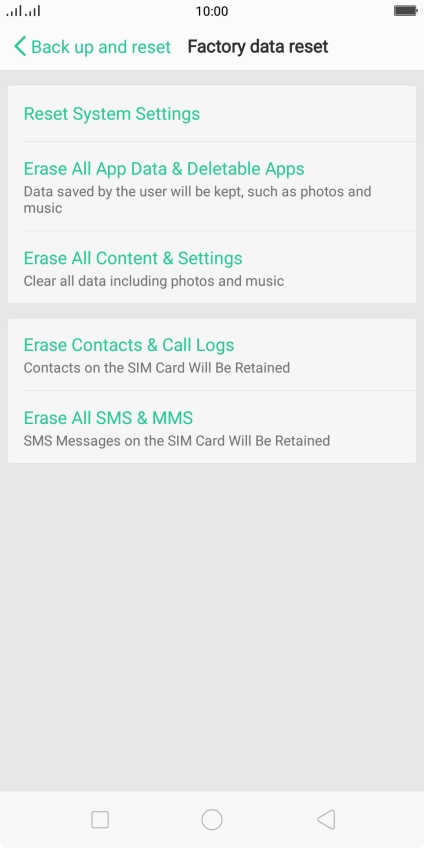 Press Erase All Content & Settings. Press Erase All Content & Settings.