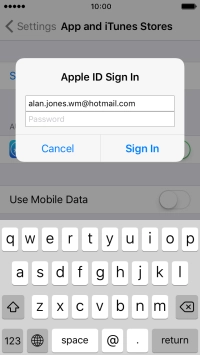 Press Password and key in the password for your Apple ID. Press Password and key in the password for your Apple ID.