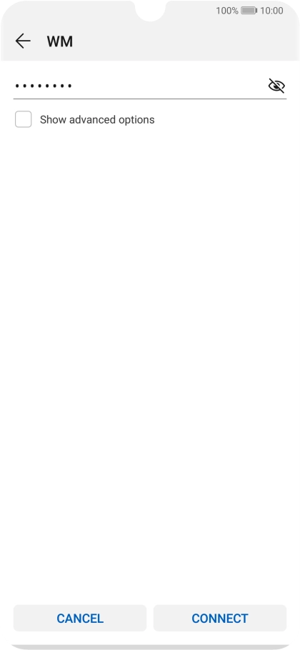 Key in the password for the Wi-Fi network and press CONNECT. Key in the password for the Wi-Fi network and press CONNECT.