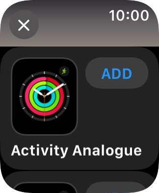 Press the required watch face. Press the required watch face.