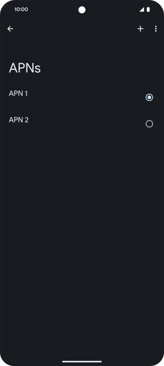 Press the field next to the data connection to activate it. Press the field next to the data connection to activate it.