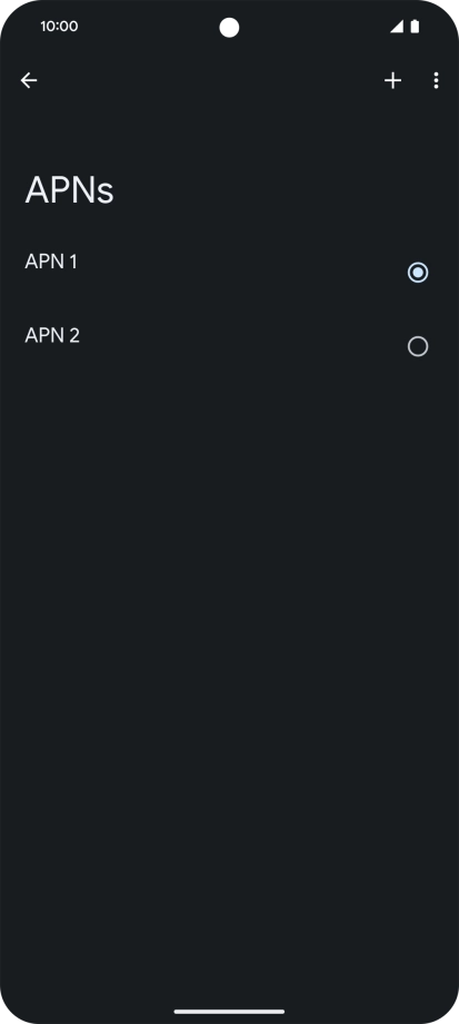 Press the field next to the data connection to activate it. Press the field next to the data connection to activate it.
