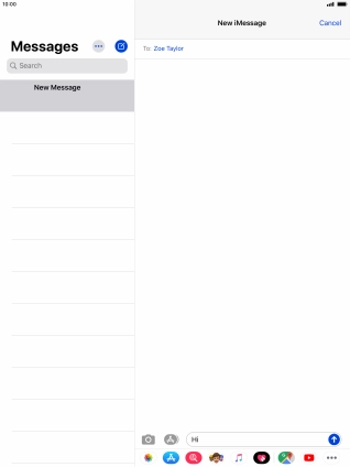 Press the send icon. Press the send icon.