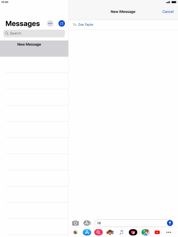 Press the send icon. Press the send icon.