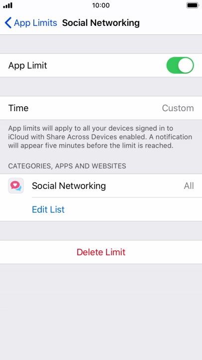Press Delete Limit. Press Delete Limit.