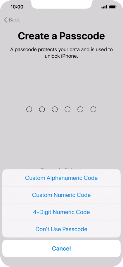 Follow the instructions on the screen to turn on use of phone lock code or press Don't Use Passcode. Follow the instructions on the screen to turn on use of phone lock code or press Don't Use Passcode.